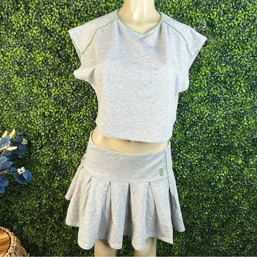 Nwt free people home base set Gray Crop Top and‎ Skirt Set nwt
